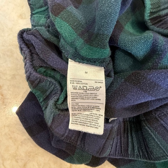 Old Navy Flannel Plaid Tartan Men's Lounge Pajama Pants; Blue/Green; Size Med - Picture 5 of 8